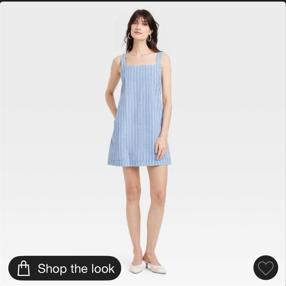 Brand new A New Day Blue and White Striped Dress